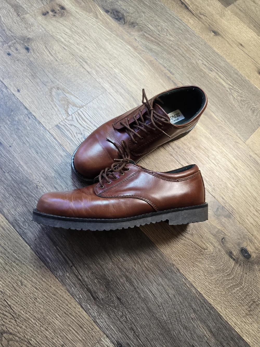 Deer Stags Men's Brown Leather Derby Shoes - Classic Lace-Up